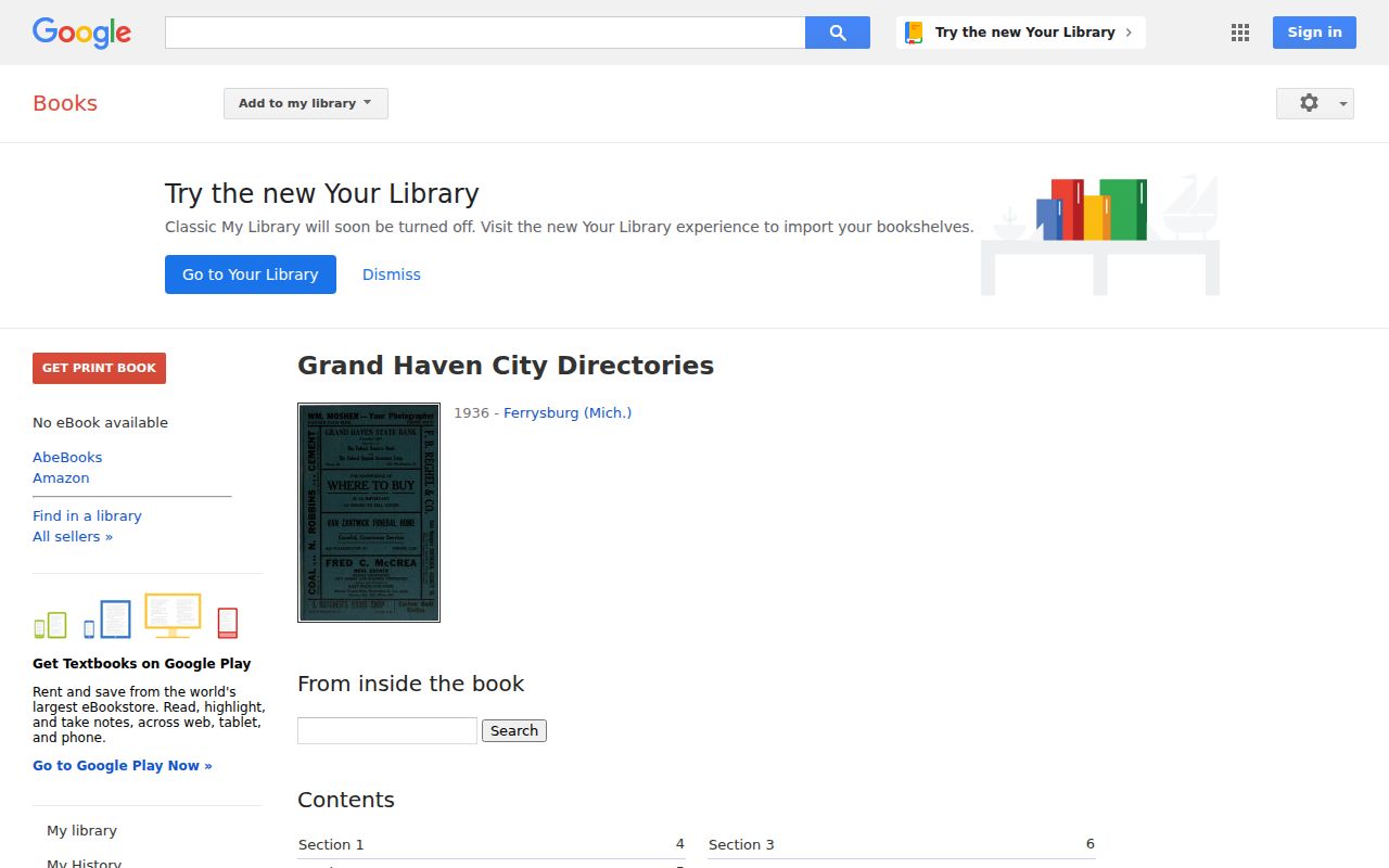 Ottawa County city directory digitized Grand Haven directories with historical volume records