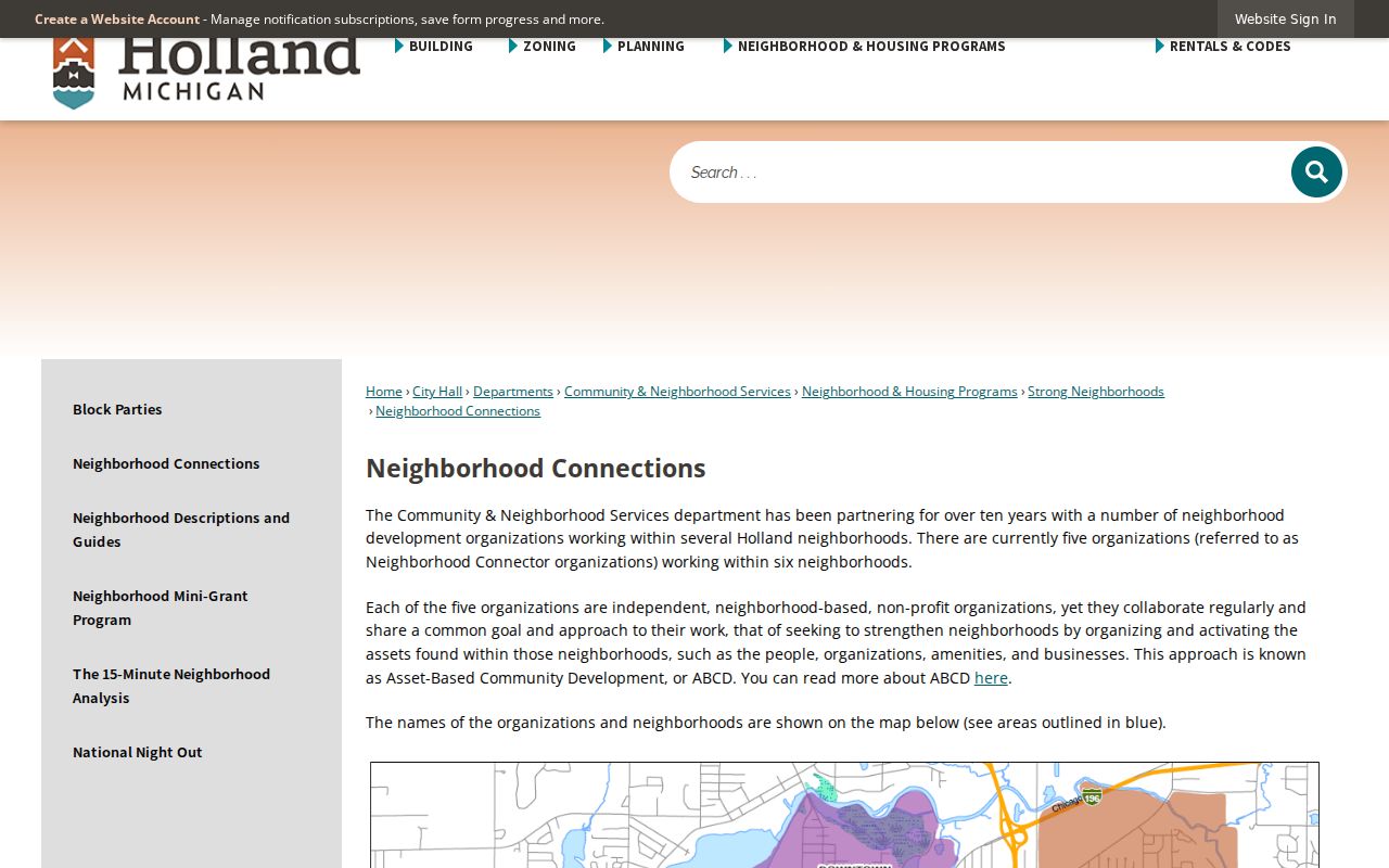 Ottawa County neighbors Holland neighborhood connections organizations