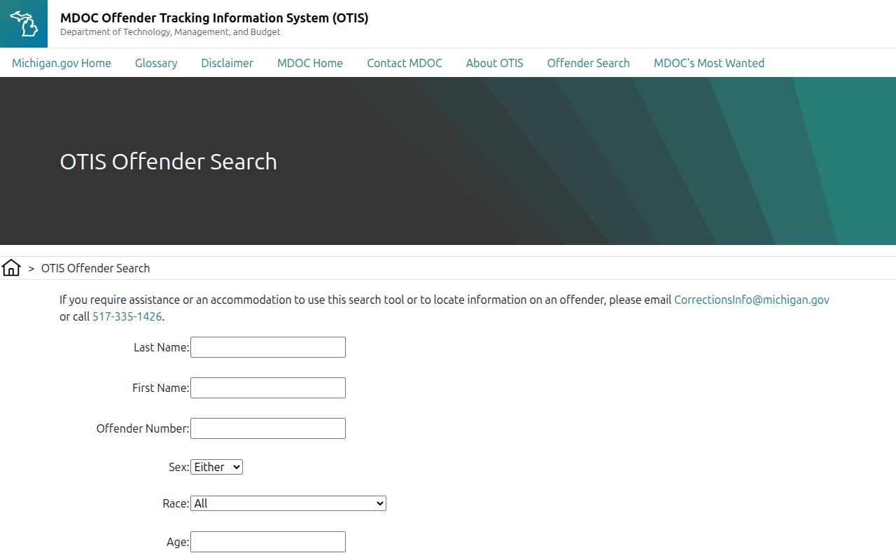 Ottawa County resident lookup Michigan OTIS search