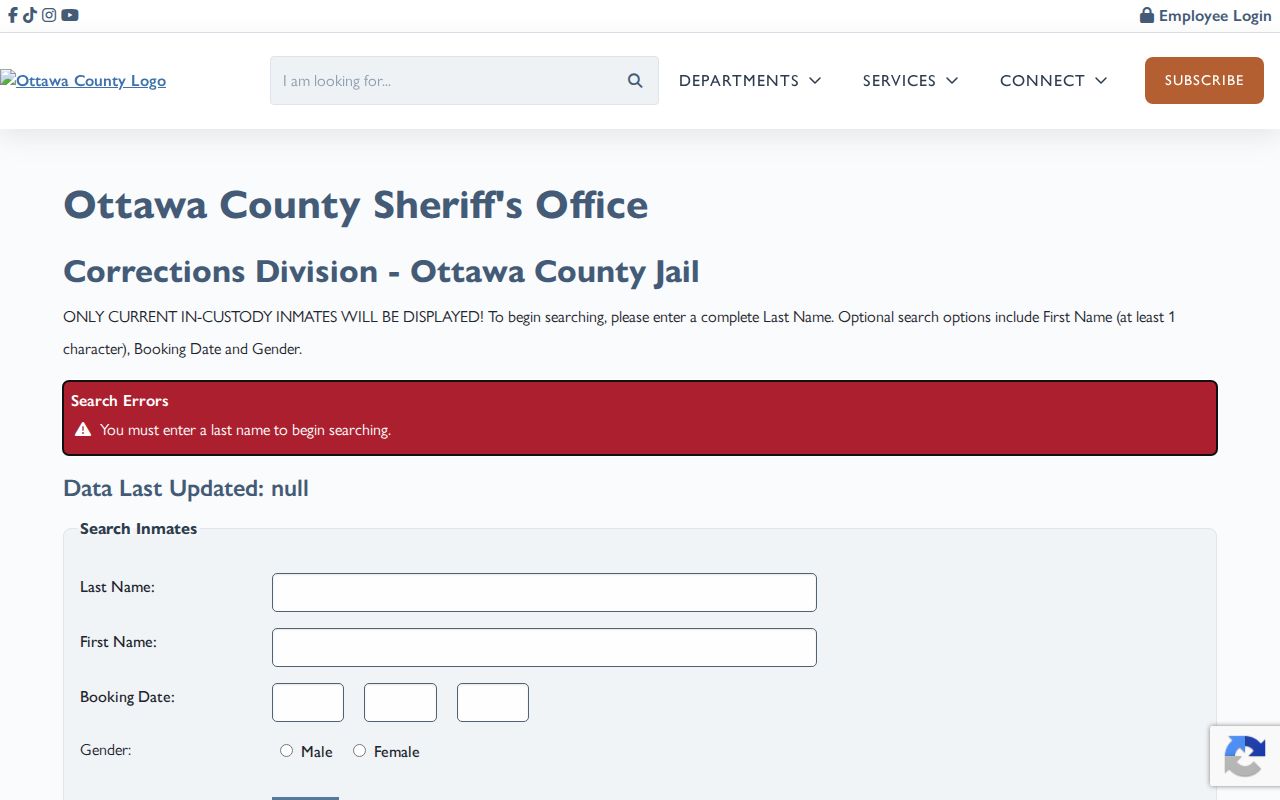Ottawa County resident lookup current inmate search